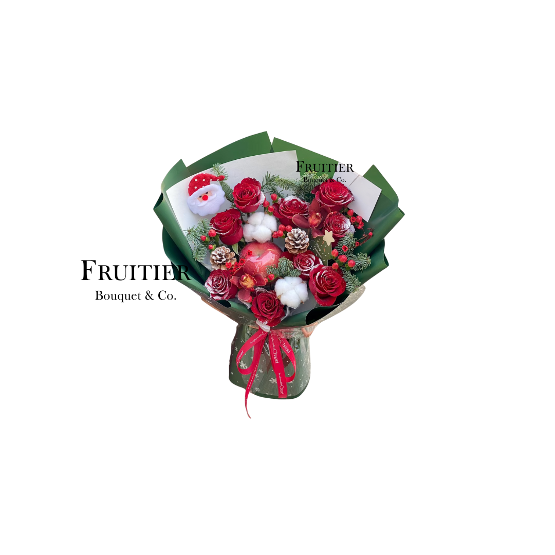鮮花花束 - 聖誕老人蘋果玫瑰花束