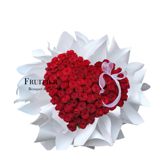 Luxe Series - Rosey White Heart