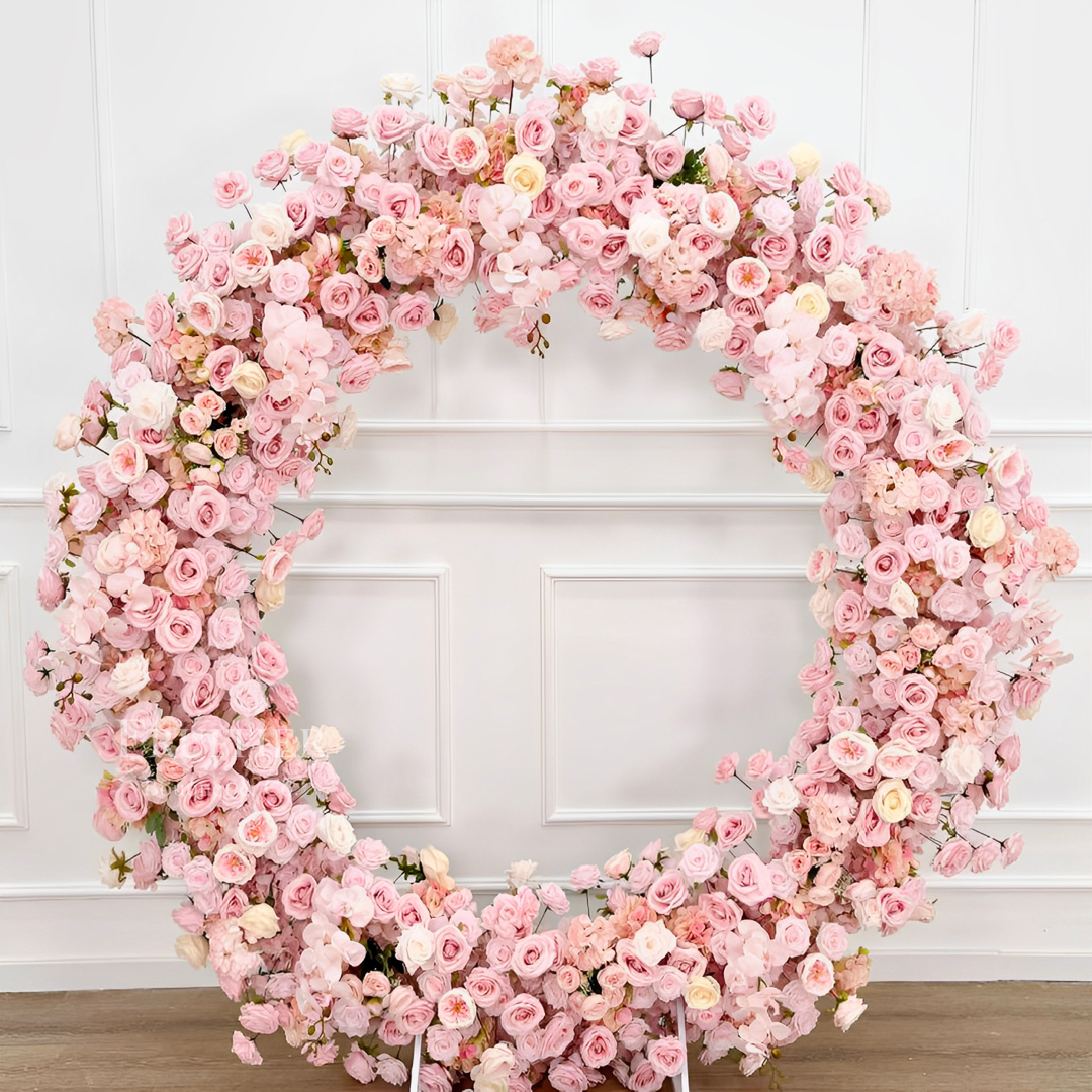 Wedding Decoration- Round Silk Flower Backdrop