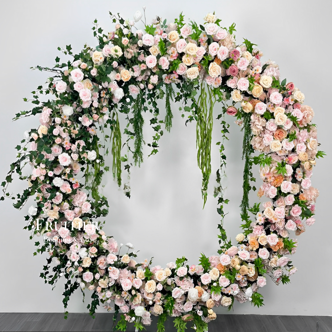 Wedding Decoration- Round Silk Flower Backdrop