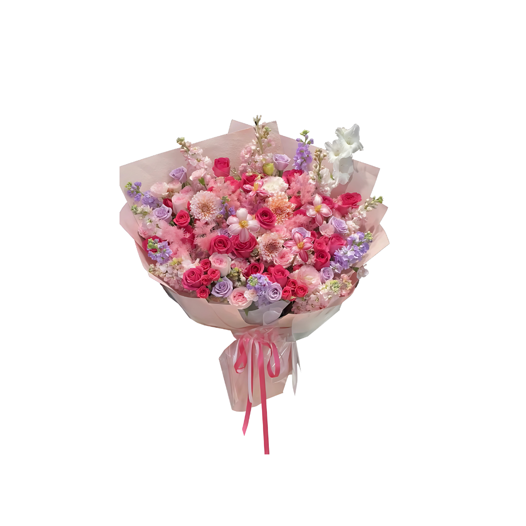 巨型花束 - 桃色粉紫混搭花束
