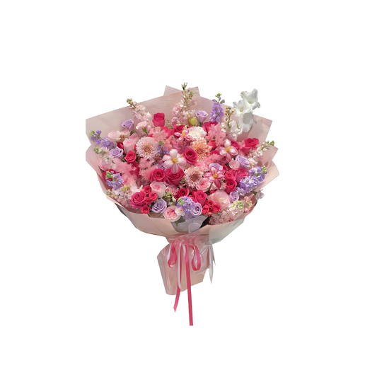 巨型花束 - 桃色粉紫混搭花束