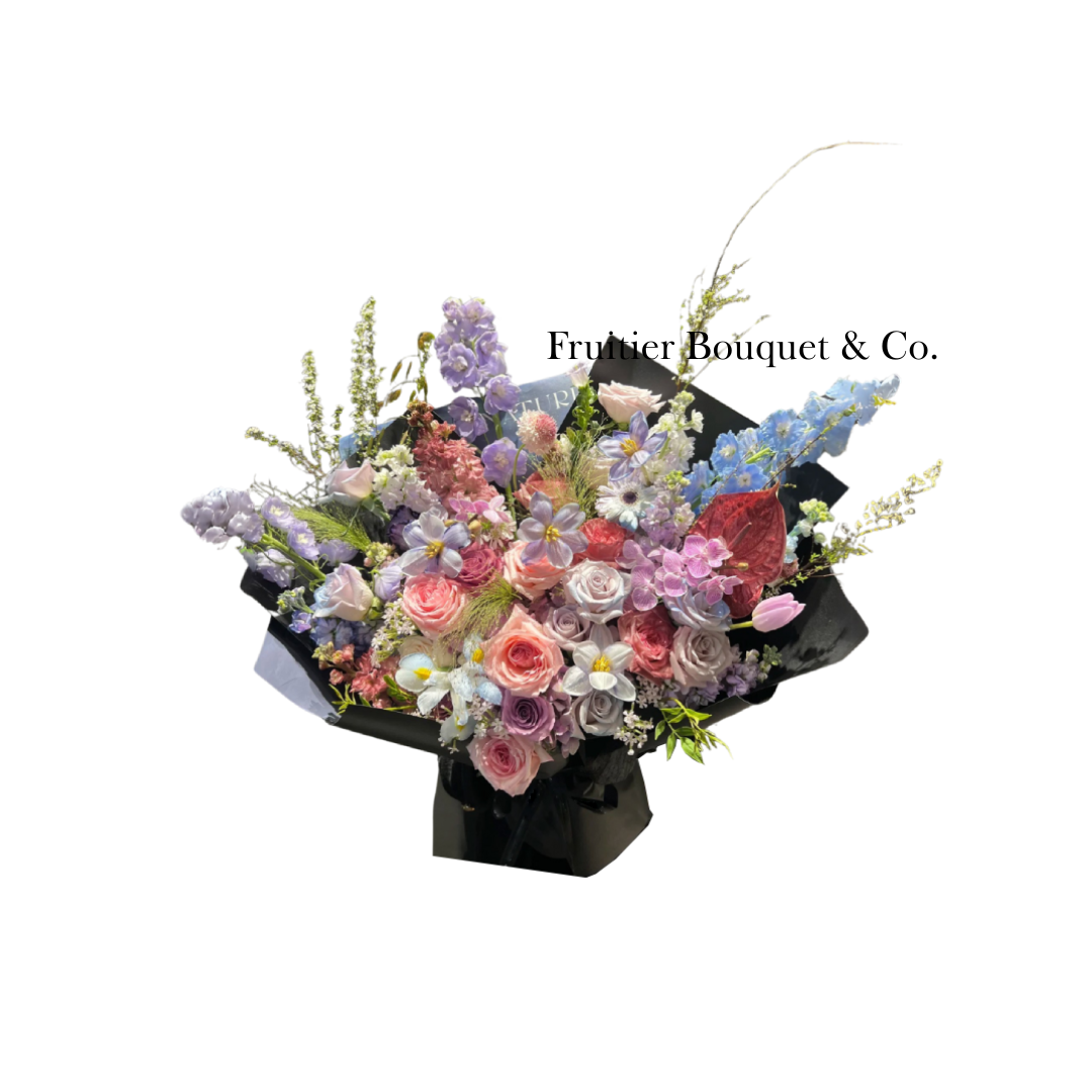 Giant Bouquet - Purple, Pink and Blue Delphinium Mixed Bouquet