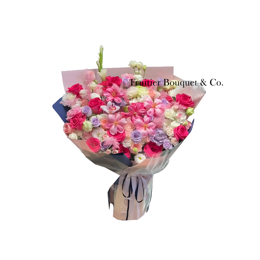 巨型花束 - 桃紅粉混搭花束