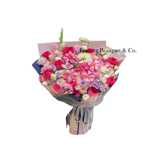 巨型花束 - 桃紅粉混搭花束