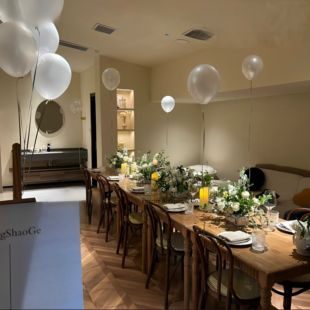 仿生花/鮮花長桌花佈置 - 簡約大氣