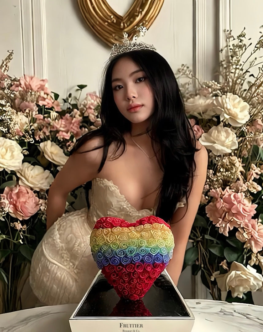 LUXE SERIES - 彩虹心型永生花