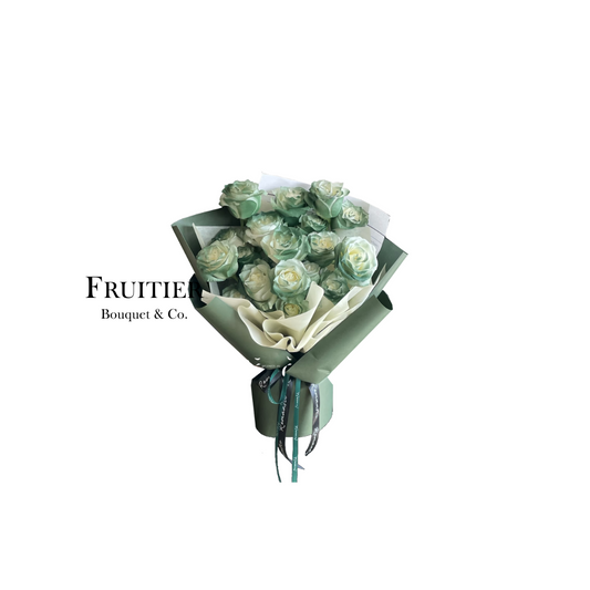鮮花花束 -  綠色噴色玫瑰花束