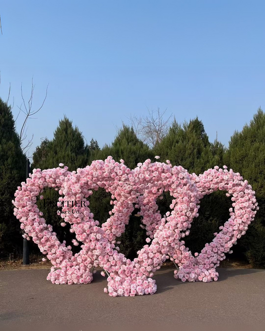 Wedding Decoration- Heart Shaped Silk Flower Background 