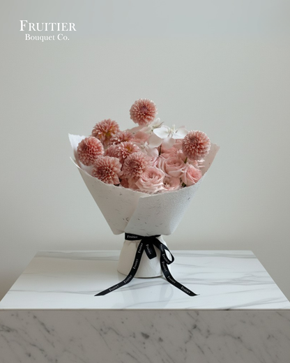 大麗花系列 - Peachy Hand-Tied Bouquet