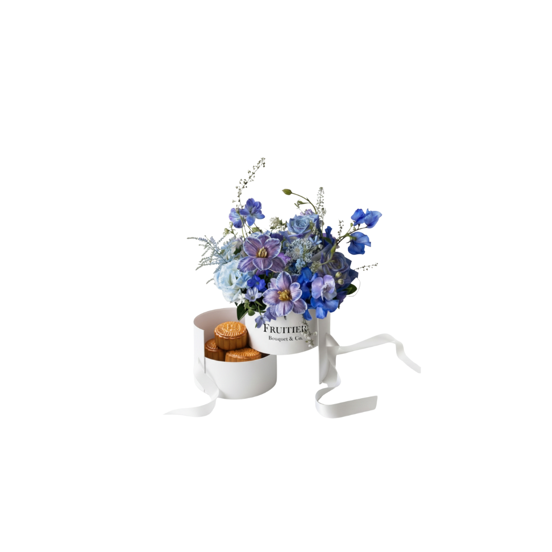 中秋花盒: Mid-Autumn Azure Blossom Box