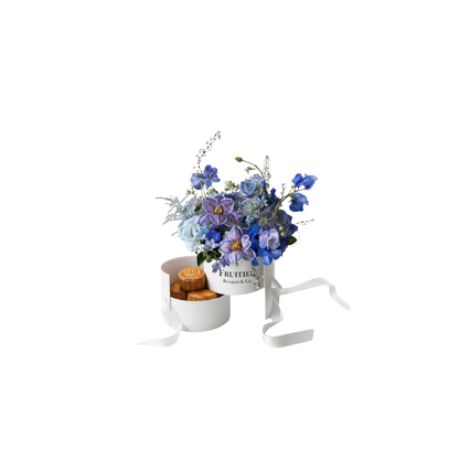 中秋花盒: Mid-Autumn Azure Blossom Box