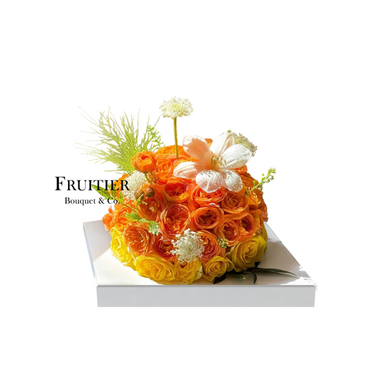 鮮花蛋糕 - Orange Sunset Glow