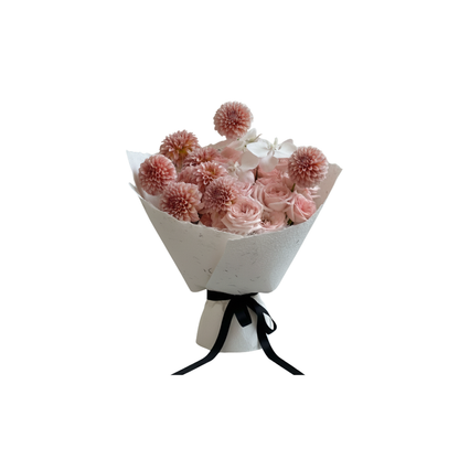 大麗花系列 - Peachy Hand-Tied Bouquet