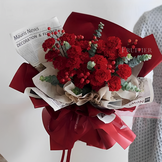 [Mother's Day Bouquet] 21 classy red carnation bouquets {No.: B21004}