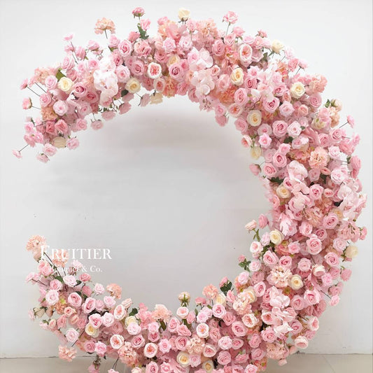 Wedding Decoration- Moon Shape Silk Flower Background 