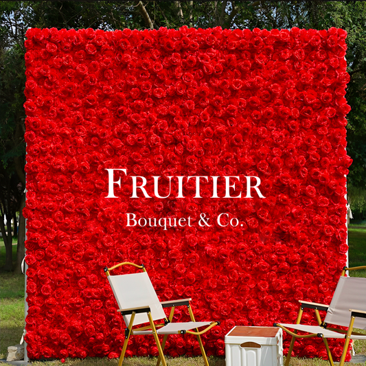 Wedding Decoration- Red Silk Flower Backdrop 
