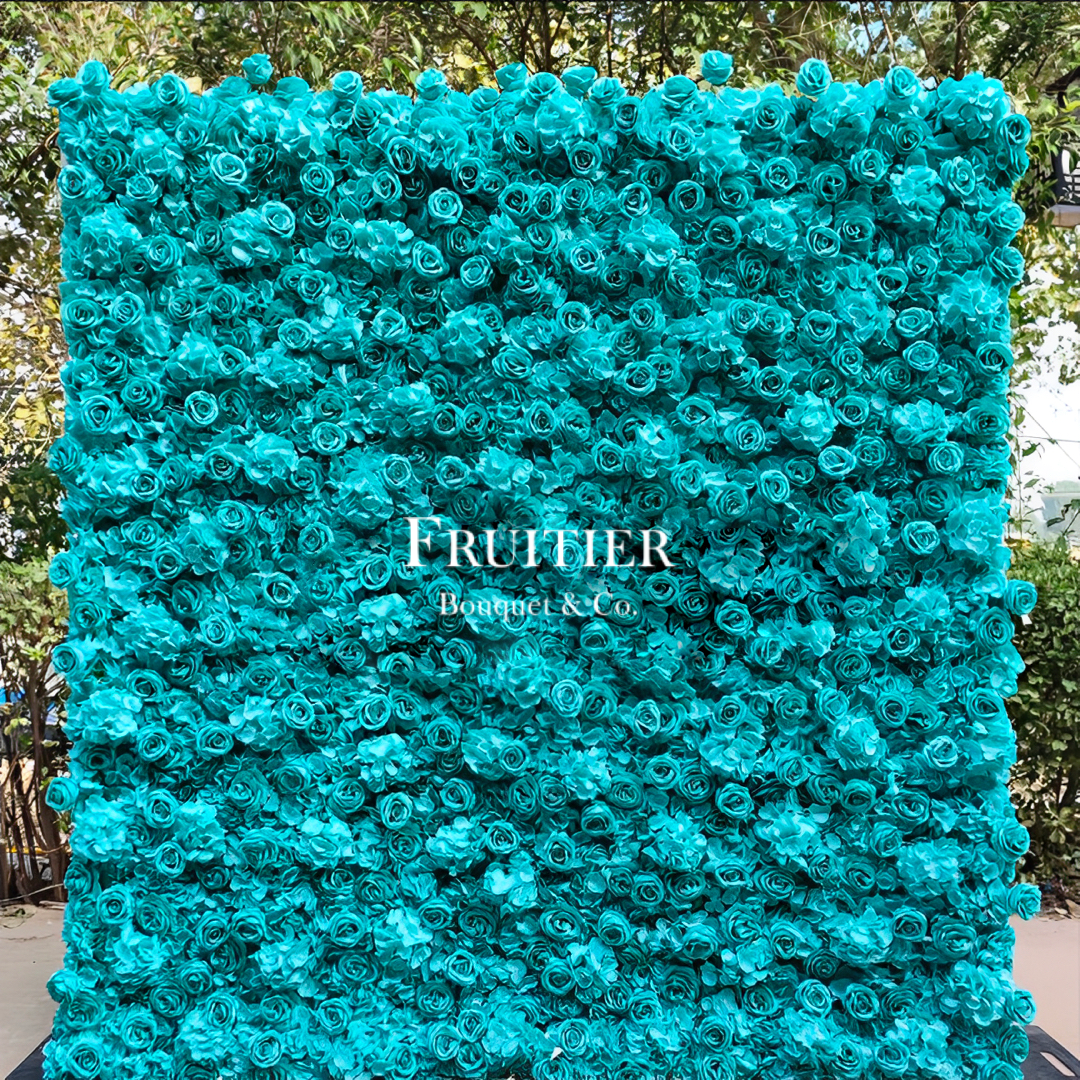 Wedding Decoration- Blue Silk Flower Backdrop 