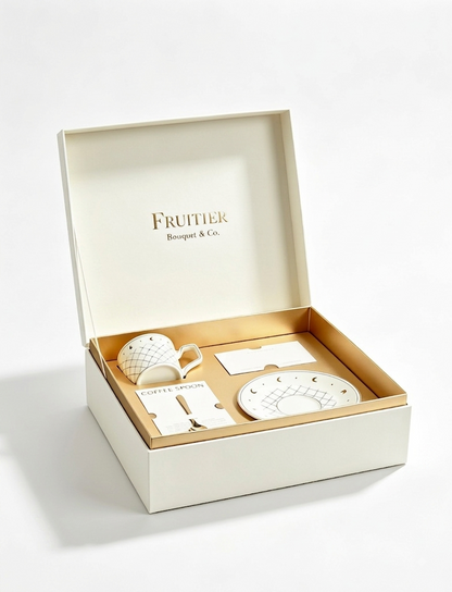 Mid-Autumn Festival Gift Box - Bone China Coffee Cup Set | Business Bulk Orders Available