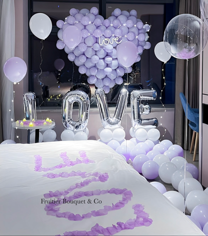 Birthday decoration service – heart-shaped balloons