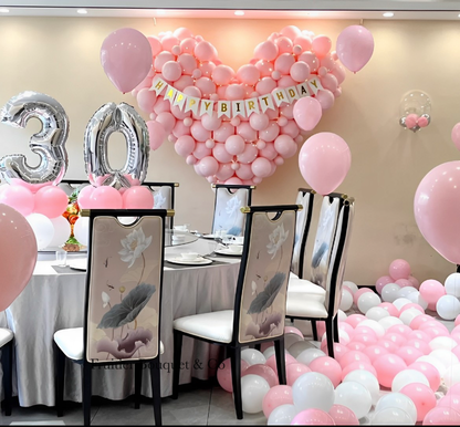 Birthday decoration service – heart-shaped balloons