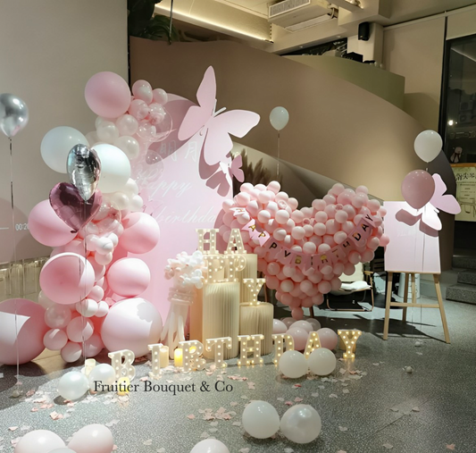 Birthday decoration service-Butterfly Love Balloon Theme Party