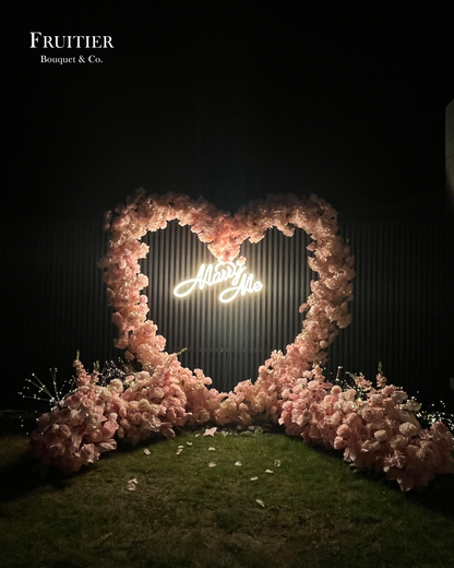 Proposal arrangement service-Pink flower sea balloon arch