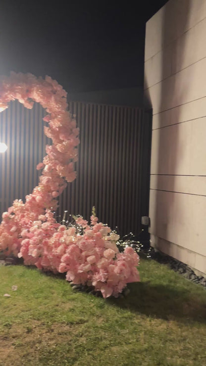 Proposal arrangement service-Pink flower sea balloon arch